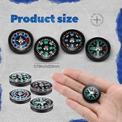 100 Pcs Button Compass Bulk 20mm Mini Survival Compass Pocket Oil Filled
