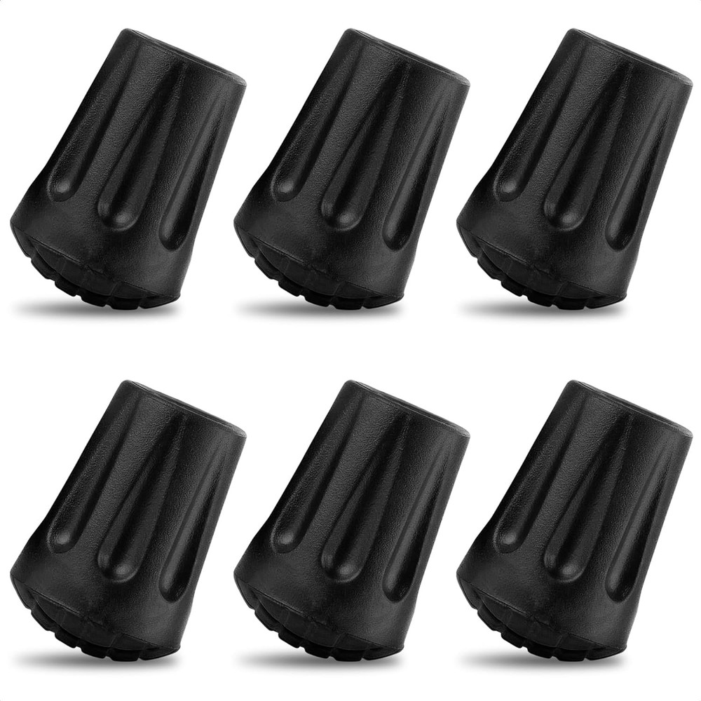 Hiking Pole Tips Replacement Rubber Grip Walking Cane Stick Ferrules 6 Pack