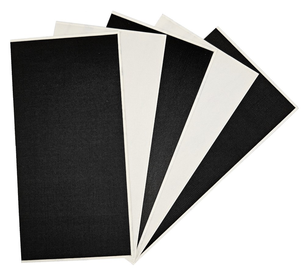 Set of 5 Self Adhesive Repair Stickers Black White Patch Nylon Patch
