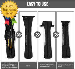 Portable Trekking Pole Carrying Bag Storage Bag Pouch with Zipper for Walking