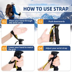 Lightweight Collapsible Trekking Poles for Hiking – 2 Pack 23″, Yellow