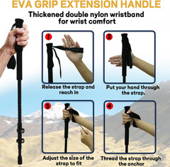Carbon Fiber Trekking Poles 2 Pcs Ultra Lightweight Telescopic Collapsible Hikin