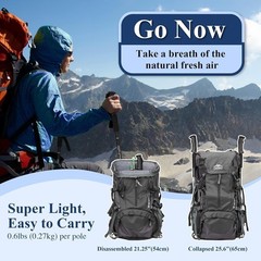 Durable Ultralight Trekking Poles with Non-Slip Handling & Accessory Kit, 51.2in