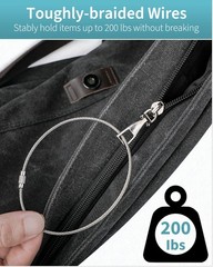Pawfly 10 Inch Wire Keychain Cable Large Stainless Steel Key 10 inch, Silver
