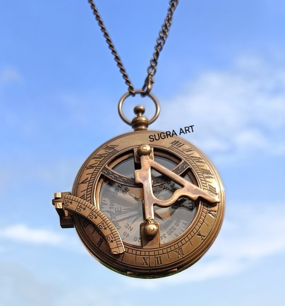 SUGRA ART Trust in The Lord… Famous Quote Sundial Compass with Leather case