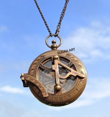 SUGRA ART Trust in The Lord… Famous Quote Sundial Compass with Leather case