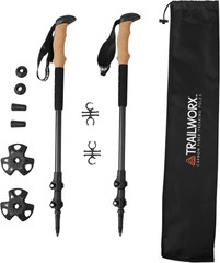 3K Carbon Fiber Collapsible Hiking Poles, Adjustable Trekking Poles for Hiking,