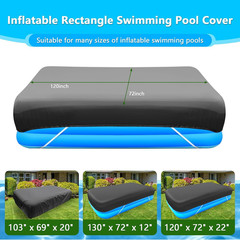 Swimming Pool Cover 305x183x30 cm Lightweight Foldable Easy Clean Silver Coated