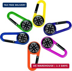 Fun Express Plastic Compass Clips (1 Dozen) Party Favors, Outdoor Toys, Camping