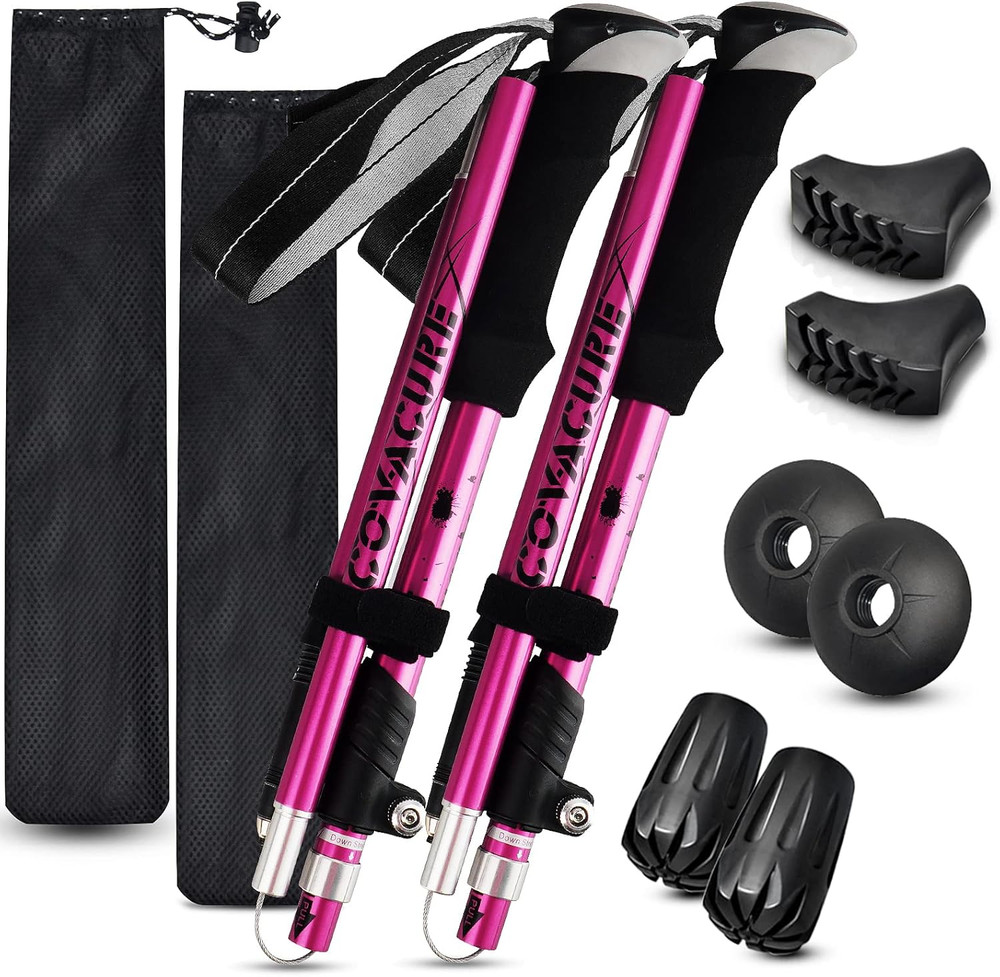 Hiking Poles Collapsible Trekking Poles – Aluminum Alloy 7075 Walking Sticks for