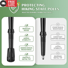 Durable Replacement Rubber Tips for Trekking Poles – Universal Anti-Slip Hiking