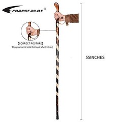 Handcrafted Nature Wood Hiking Stick 55 Inches Long – with Hand Strap and Rub…