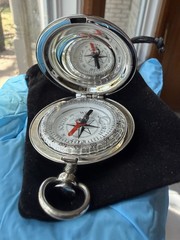 Dalvey Scotland Classic Voyager Pocket Compass Polished Silver Tone SS Hunter