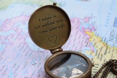 PERSONALIZED COMPASS, Nautical Compass, Working Compass, leather Pouch included