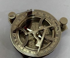 Silver Sundial Pocket Compass 3″ for Hiking, Camping & Nautical Outdoor Use