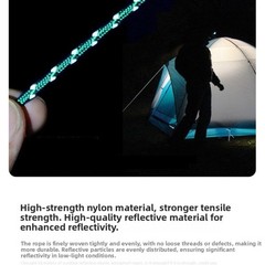 Strong Weather Resistant Reflective Rope 50m for Outdoor Adventure Safety