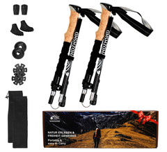 Folding Trekking Poles 2-pc Ultra Compact Hiking Poles for Men & Women New