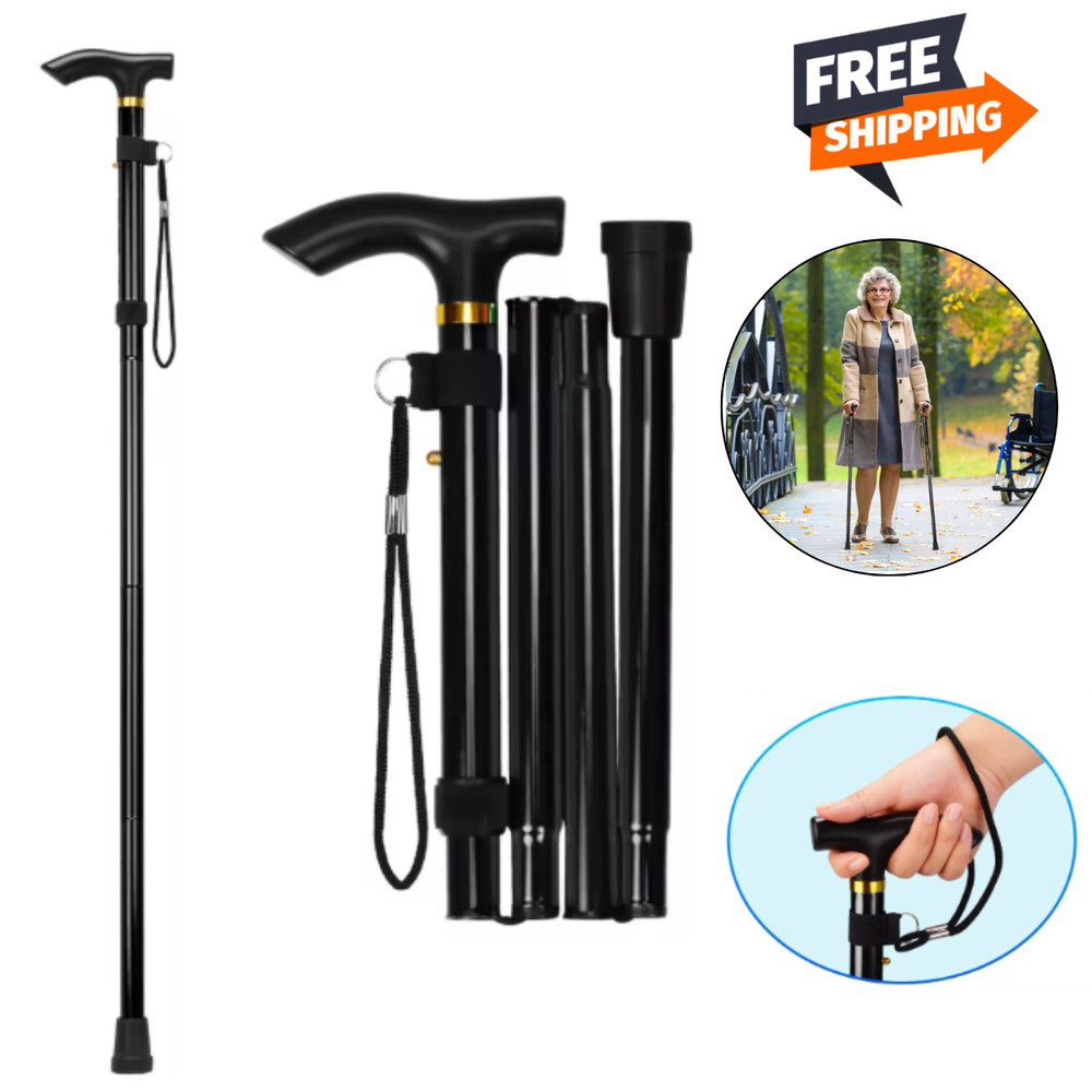Cane Walking Stick Adjustable Folding walking Aluminum Collapsible Travel Hiking