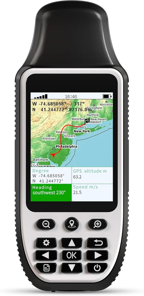 S190 Handheld GPS Navigator, Rugged Handheld GPS for Hiking with 3-Axis Compass,