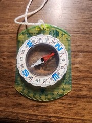 Vintage Brunton Classic Compass Optic Green Baseplate, Blue Cardinal Direction
