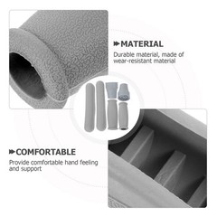 1 Set Durable Underarm Crutch Pad and Comfortable Hand Grip Kit Grey Tpr