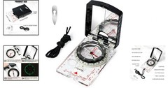 Hiking Mirrored Sighting Compass – With Adjustable Declination & Map LED
