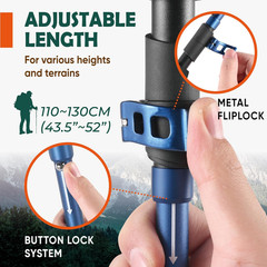 Trek-Z Cork Grip Trekking Poles – Lightweight Folding Hiking Poles, Adjustable H
