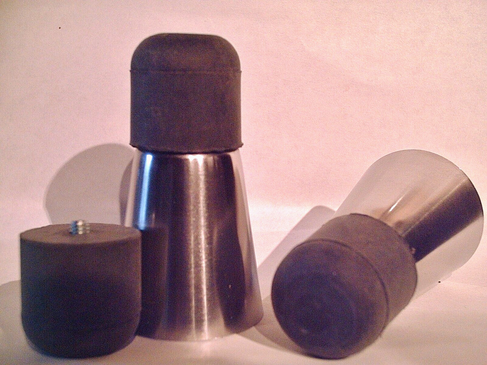 walking stick tip stainless steel with replaceable rubber bottom for a big stick