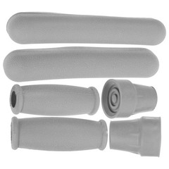 1 Set Durable Underarm Crutch Pad and Comfortable Hand Grip Kit Grey Tpr