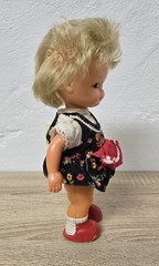 Cute Plastic Doll MMM Three-M Doll 29cm Dance Doll Clockwork Collector Vintage