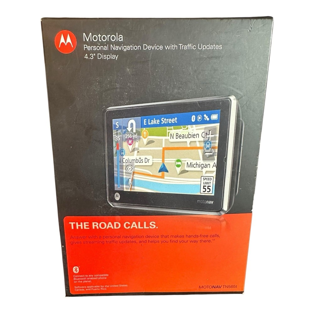 Motorola Motonav TN565T 4.3-Inch Bluetooth Portable GPS Navigator – Sealed