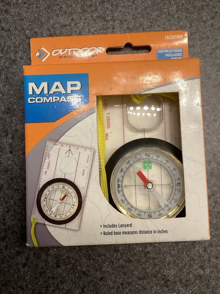 Map Pocket Compass & Ruler & Lanyard for Survival Kits
