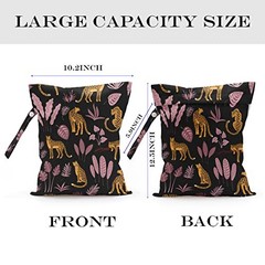 Wet Dry Bag for Swimsuit, Travel, Beach, Pool, Diapers, Gym Leopard theme