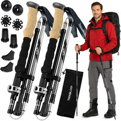 Bastones de Senderismo Plegables y Ajustables 100 a 135 cm para Trekking 1 Pack