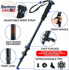 Trekking Poles Collapsible Hiking Poles – 2 Pack Adjustable Aluminum Hiking Stic