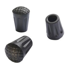 6Pcs Black Crutch Tips for Hiking Poles Anti Skid Wear Resistant Lightweight