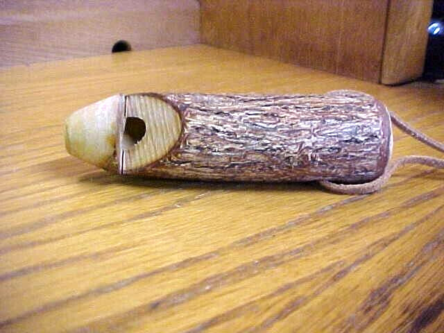 Wood Whistle Hand Carved Tree Limb Dog Training Survival Camping + 20mm compass