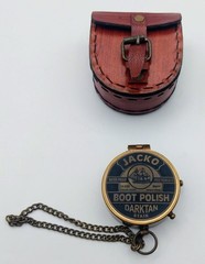 NEW Retro Jacko Boot Polish Tin Compass w/ Carrying Case WORKS
