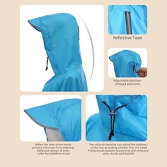 Three in One Adult Raincoat with Hood Waterproof Portable Outdoor Camping Gear