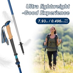 Aluminum Collapsible Trekking Poles, Lightweight Adjustable Hiking Poles