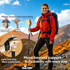 Lightweight Foldable Hiking Poles with Cork Grip, 1-Pack
