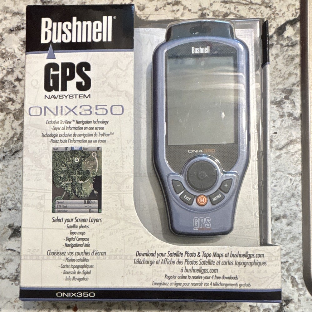Bushnell ONIX 350 Handheld Hiking GPS Waterproof Compass 3.5in 30h USB