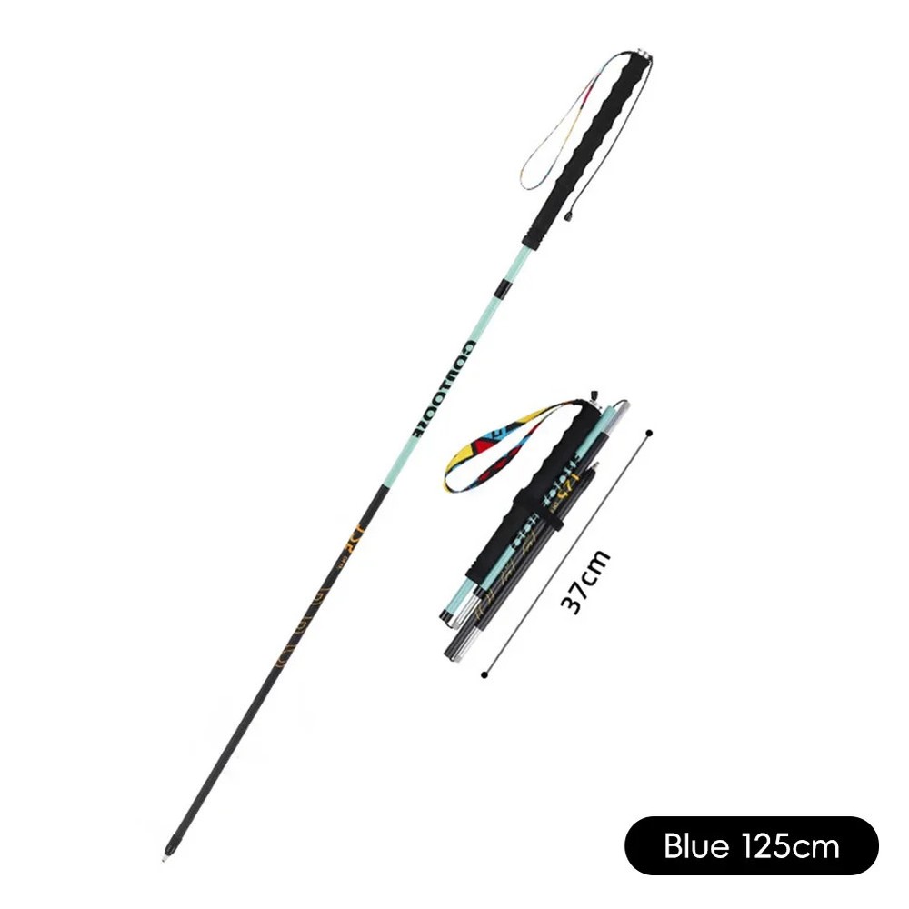 Ultralight Carbon Fiber Folding Trekking Pole Hiking Trail Running 105-125cm