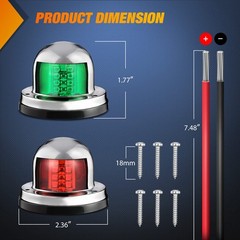 Boat Navigation Lights Marine LED Red Green Port Starboard Bow 2PCS 8LED (75