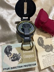 Vintage Engineer’s Lensatic Compass NOS Hunters Campers original box and pouch