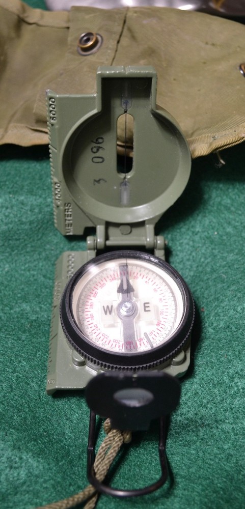 NEW CAMMENGA MILITARY COMPASS WITH GREEN CASE