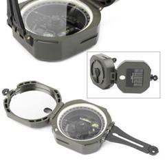Pocket Transit Army Geology Compass Case Outdoor Hiking Camping Survival Tool US