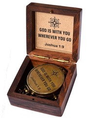 GOD is with You Wherever GO Joshua 1:9 Solid ‎2 Inch Diameter, Antique