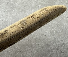 VTG Weathered Driftwood Skinny Tall Walking Stick 63.5″ Strong Staff OOAK Raw MN
