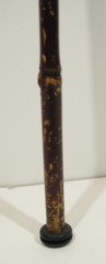 VTG Dark Brown Wood Walking Stick 36 in Long with Black Ribbed Plastic Handle